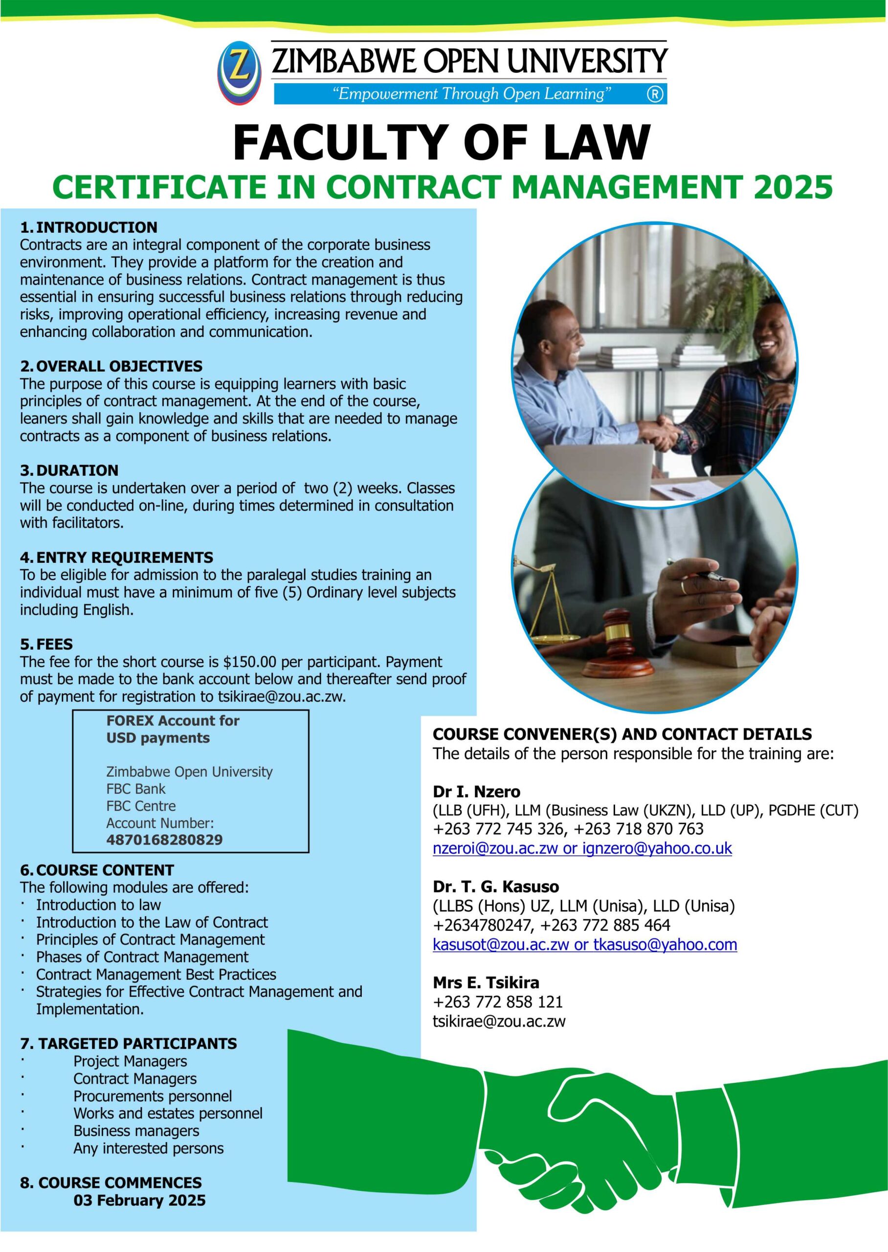 Certificate in Contract Management